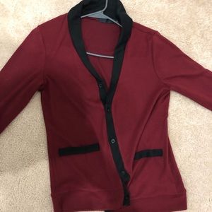 Red button up cartigen